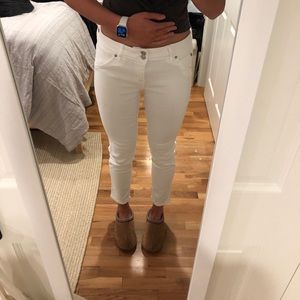 Hudson Collin Flap Skinny Ankle White Jeans